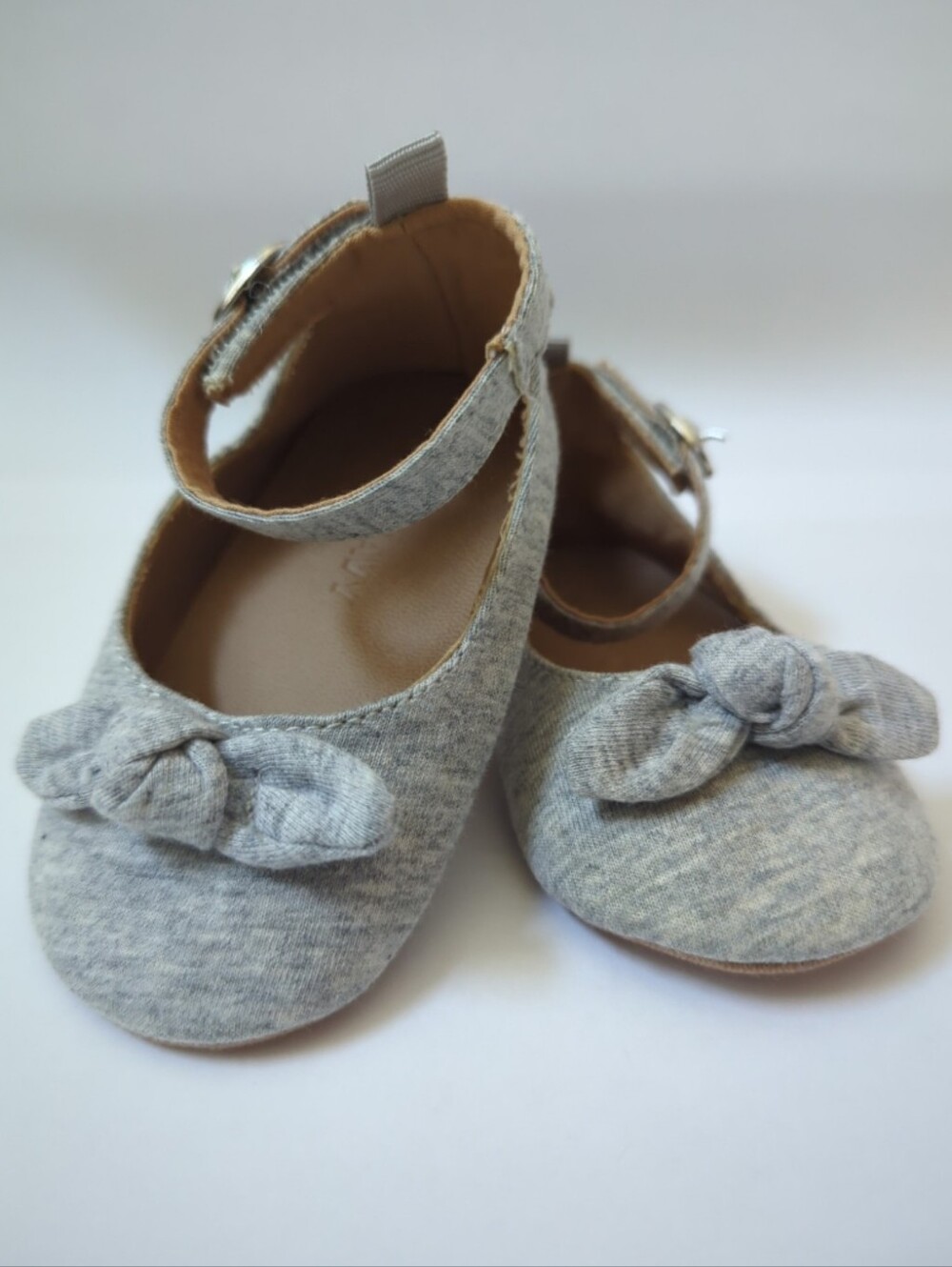 Girls Gray Bow Mary Jane Baby Shoes Old Navy 6-12M